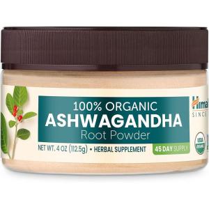 Himalaya 100% USDA Certified Organic Ashwagandha Root Powder Herbal Supplement, Supports Relaxation, Stress Relief, Energy, Occasional Sleeplessness, Non-GMO, Vegan, Flavorless, 7.9 Oz Bag(4 Ounce (Pack of 1))