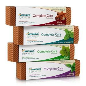 Himalaya Botanique Complete Care Toothpaste, Herbal, Peppermint Flavor, Fights Plaque, Freshens Breath, Fluoride Free, No Artificial Flavors, SLS Free, Cruelty Free, Foaming, 5.29 Oz, 4 Pack…(Variety)