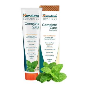 Himalaya Botanique Complete Care Toothpaste, Herbal, Peppermint Flavor, Fights Plaque, Freshens Breath, Fluoride Free, No Artificial Flavors, SLS Free, Cruelty Free, Foaming, 5.29 Oz, 4 Pack…(Mint)