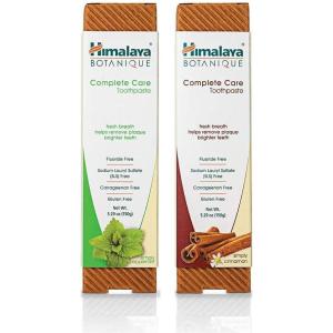 Himalaya Botanique Complete Care Toothpaste, Peppermint and Cinnamon – Fluoride Free Toothpaste for Clean Teeth & Fresh Breath – Vegan, Gluten Free, No Artificial Flavors, 5.29 oz (Pack of 2)
