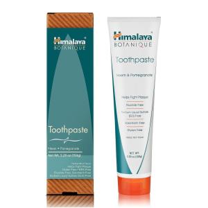 Himalaya Botanique Original Neem & Pomegranate Botanical Toothpaste, Fights Plaque, Brightens Teeth, Fluoride Free, No Artificial Flavors, SLS Free, Cruelty Free, Foaming, Mint Flavor, 5.29 Oz, 2 Pack(Herbal Mint Flavor)