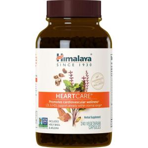 Himalaya HeartCare, Cholesterol & Blood Pressure Supplements for Cardiovascular Wellness and Heart Health, 720mg, 240 Capsules, 2 Month Supply(240 Count (Pack of 1))