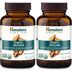 Himalaya Organic Arjuna, 60 Day Supply – Herbal Supplement Supporting Heart Health and Normal Blood Pressure – USDA Organic, Vegan, Non-GMO, Gluten Free, 700 mg, 60 Caplets(2)