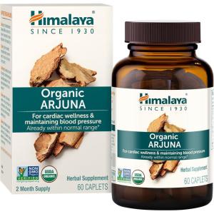 Himalaya Organic Arjuna, 60 Day Supply – Herbal Supplement Supporting Heart Health and Normal Blood Pressure – USDA Organic, Vegan, Non-GMO, Gluten Free, 700 mg, 60 Caplets(1)