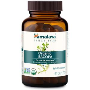 Himalaya Organic Bacopa – Bacopa Monnieri Herbal Brain Supplements for Memory and Focus Support – USDA Organic, Vegan, Non-GMO, Gluten Free, 750 mg, 30 Caplets(60 Count (Pack of 1))