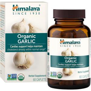 Himalaya Organic Garlic – Herbal Supplement for Lipid Metabolism and Immune Support – Vegan, Non-GMO, Gluten Free, 1400 mg, 60 Caplets(60 Count (Pack of 1))