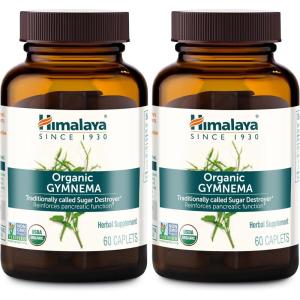 Himalaya Organic Gymnema Sylvestre – Herbal Glucose Metabolism Support – USDA Organic, Non-GMO, Vegan, Gluten Free, Additive Free, 700 mg, 60 Caplets(60 Count (Pack of 2))