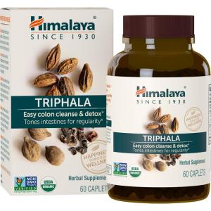 Himalaya Organic Triphala, 90 Day Supply – Digestive Health Supplement for Colon Cleanse & Occasional Bloating and Constipation Relief – USDA Organic, Vegan, Non-GMO, Gluten Free, 688 mg, 90 Caplets(60 Count (Pack of 1))