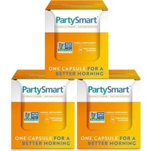 Himalaya PartySmart, 10 Individual Capsules – Alcohol Breakdown Liver Support for a Better Morning After Drinking – Plant Based, Vegan, Non-GMO, Gluten Free, Clinically Studied (Pack of 3)(10 Count (Pack of 3))