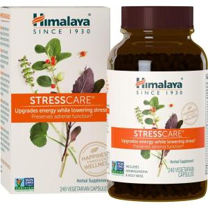 Himalaya StressCare Herbal Supplement, Supports Stress Relief, Energy Support, Relaxation, Occasional Sleeplessness, Ashwagandha, Holy Basil/Tulsi, Gotu Kola, Non-GMO, Vegetarian, 240 Capsules(240 Count (Pack of 1))