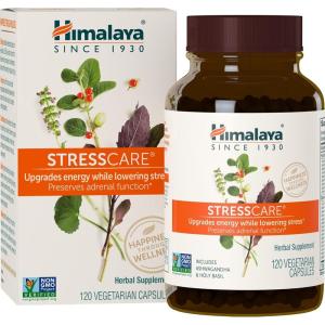 Himalaya StressCare Herbal Supplement, Supports Stress Relief, Energy Support, Relaxation, Occasional Sleeplessness, Ashwagandha, Holy Basil/Tulsi, Gotu Kola, Non-GMO, Vegetarian, 240 Capsules(120 Count (Pack of 1))