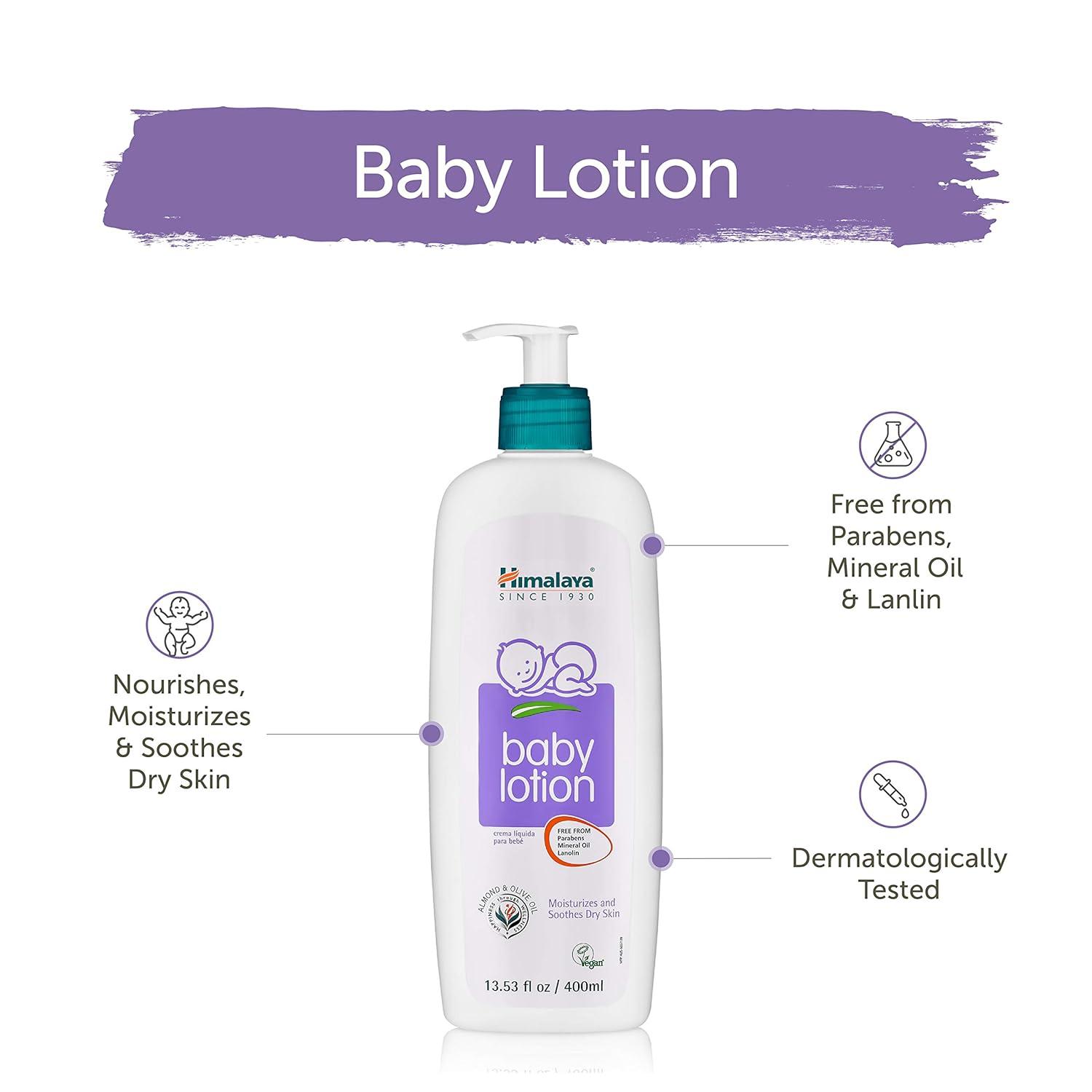 image:imageHimalaya Baby Lotion with Olive Oil and Almond Oil Free from Parabens Mineral Oil amp Lanolin Dermatologist Tested 676 oz 200 ml1353 Fl Oz Pack of 2