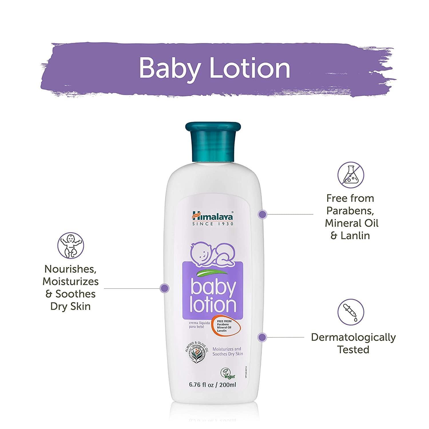 image:imageHimalaya Baby Lotion with Olive Oil and Almond Oil Free from Parabens Mineral Oil amp Lanolin Dermatologist Tested 676 oz 200 ml68 Fl Oz Pack of 1