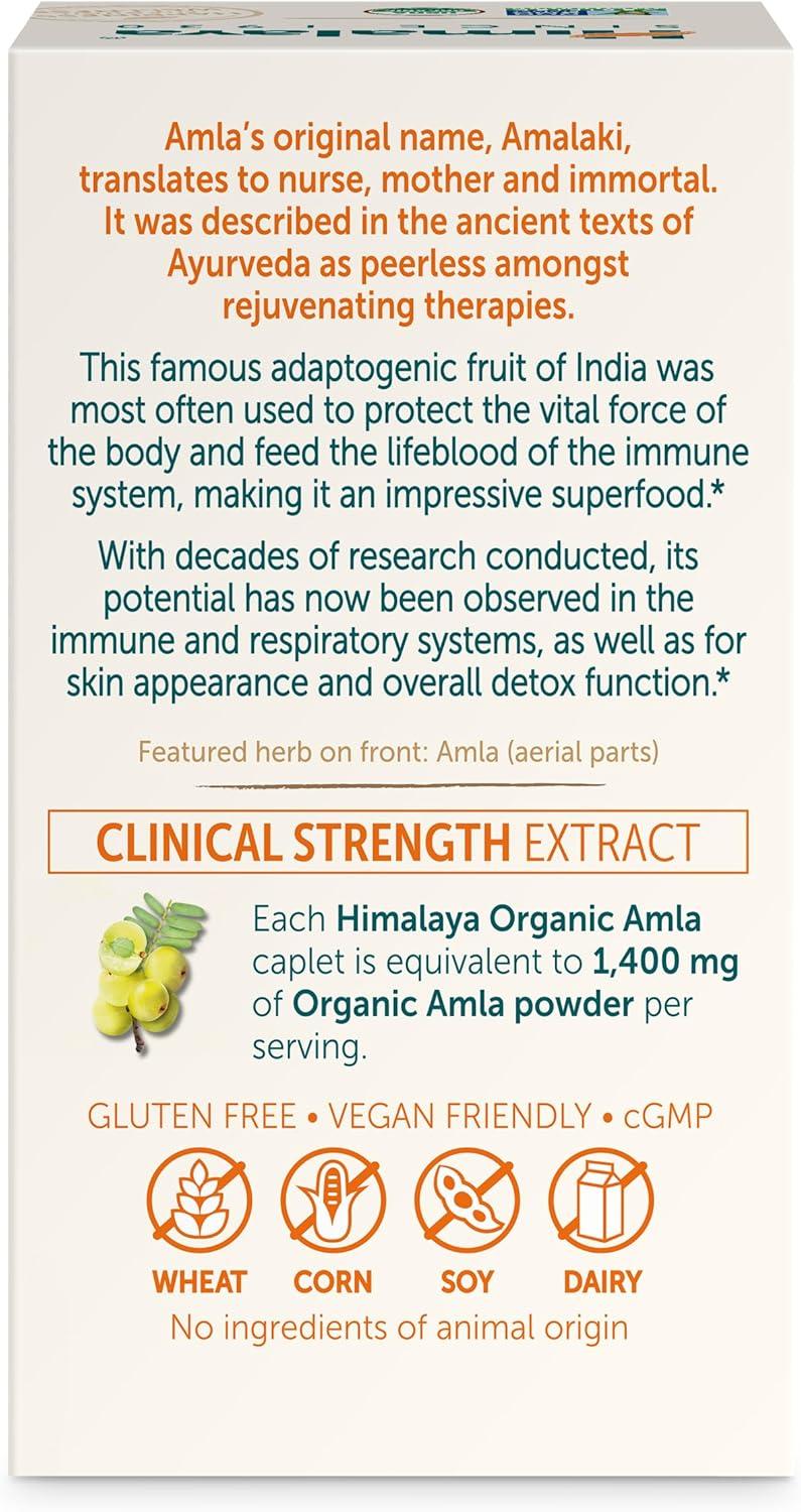 image:imageHimalaya Organic Amla Herbal Immune Support Supplement with Adaptogen and Antioxidant USDA Organic Vegan NonGMO Gluten Free 600 mg 60 Caplets60 Count Pack of 2