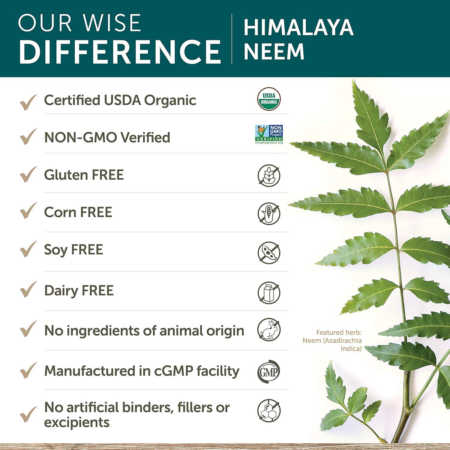 image:imageHimalaya Organic Neem Herbal Supplement for Mild Acne amp Clear Skin Purifying Ayurvedic USDA Certified Organic NonGMO Vegan 600 mg 60 Plant Based Caplets 2 Pack60 Count Pack of 1