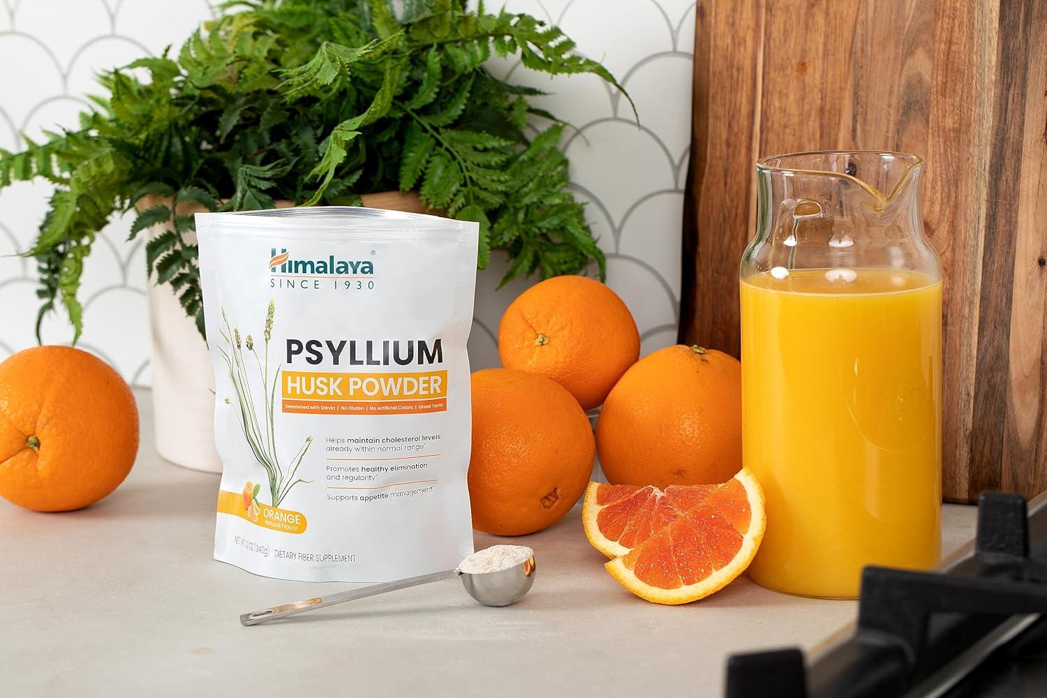 image:imageHimalaya Organic Psyllium Whole Husk Natural Daily Fiber Supplement Regularity Appetite Management USDA Certified Organic NonGMO 56Tablespoon Supply Unflavored 12 OzOrange Powder