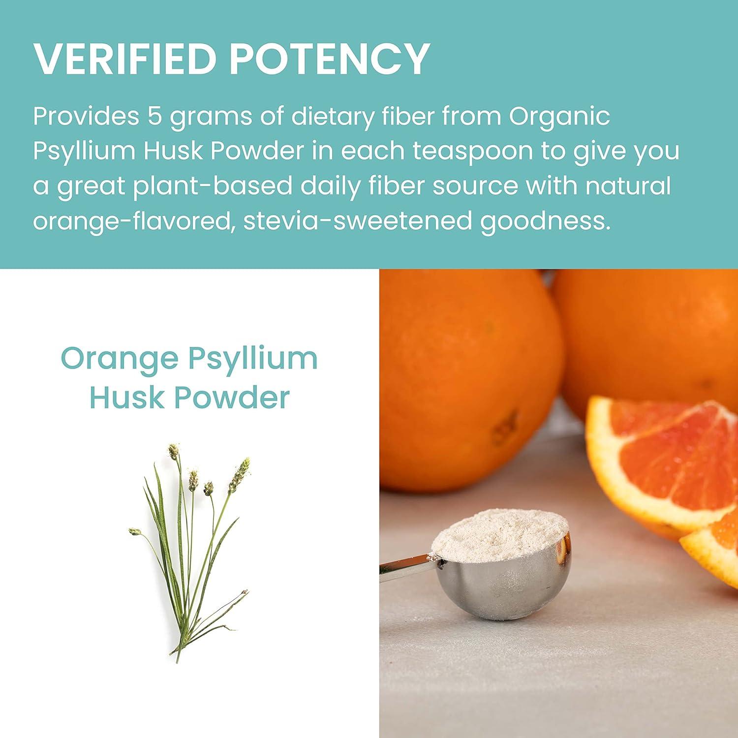 image:imageHimalaya Organic Psyllium Whole Husk Natural Daily Fiber Supplement Regularity Appetite Management USDA Certified Organic NonGMO 56Tablespoon Supply Unflavored 12 OzOrange Powder