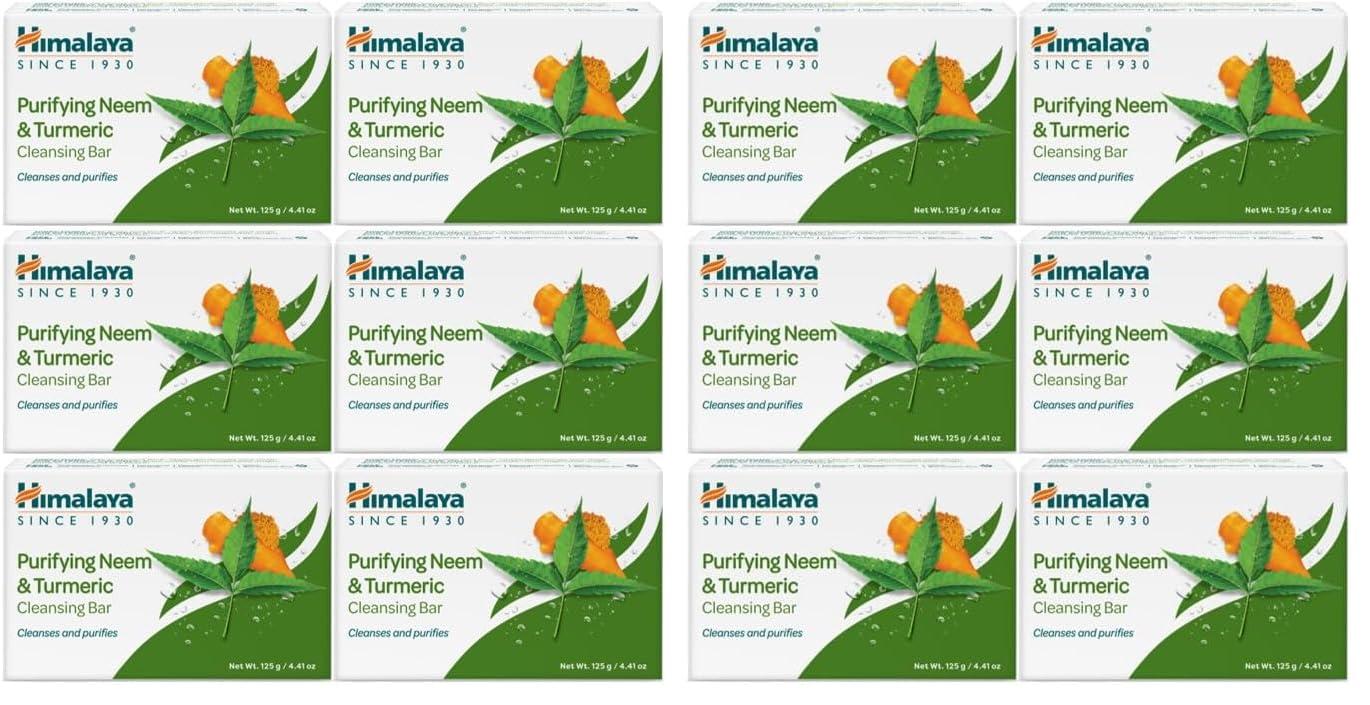 image:imageHimalaya Refreshing Cucumber Cleansing Bar Face and Body Soap for Soft Skin 441 oz 12 PackNeem Turmeric