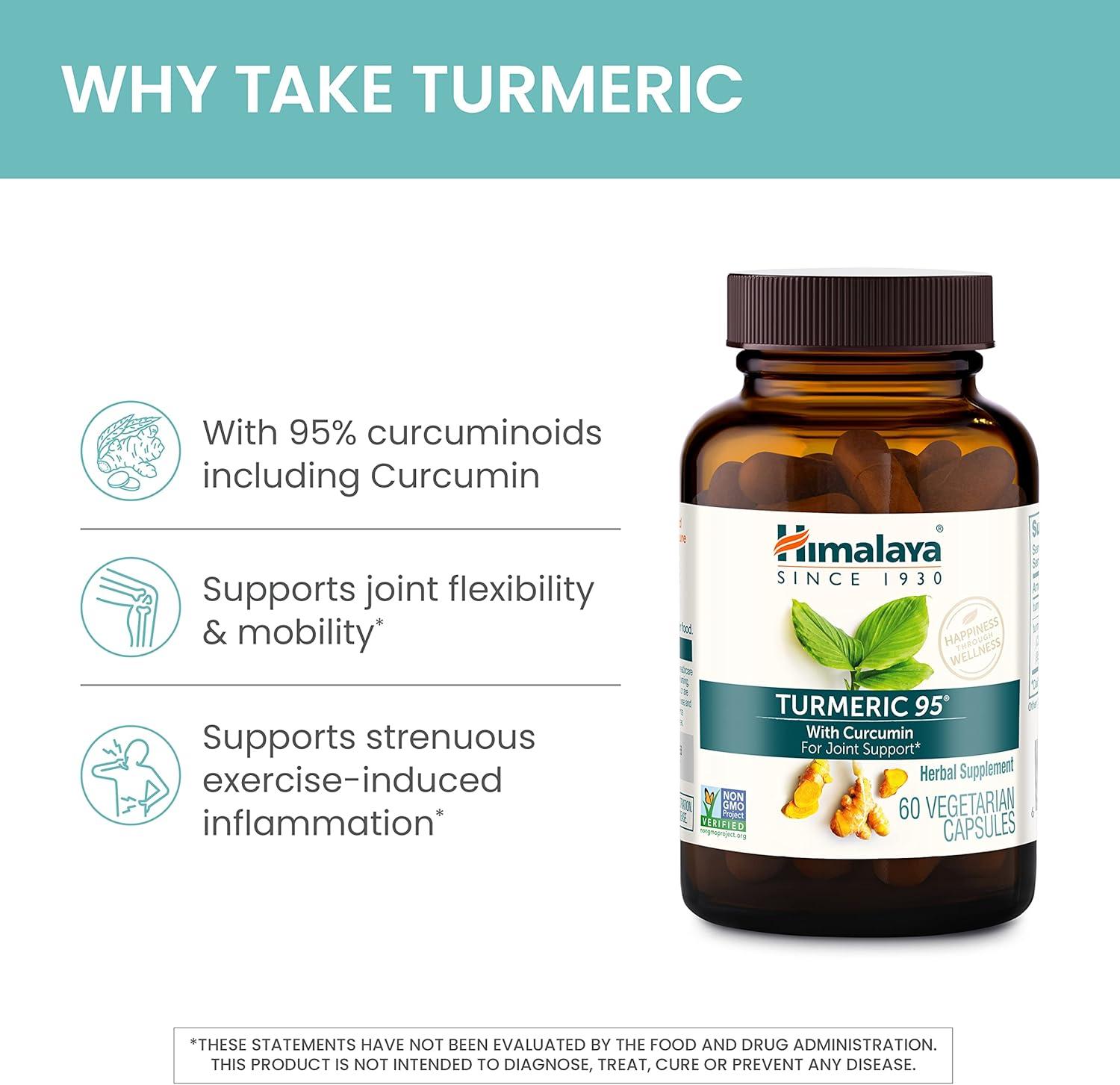 image:imageHimalaya Turmeric 95 Herbal Supplement with Turmeric Curcumin for Joint Support and Mobility 95 Curcuminoids Vegan NonGMO Gluten Free 600 mg 30 Capsules30 Count Pack of 1