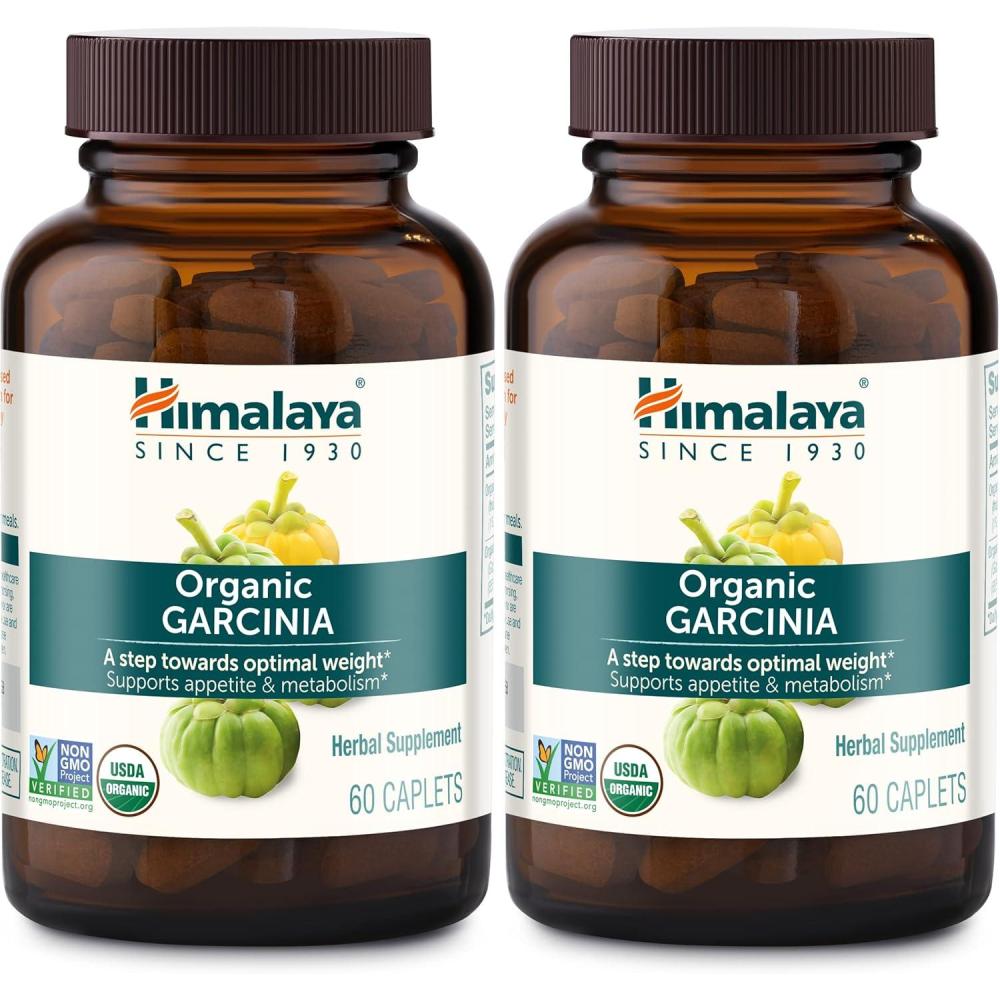 image:imageHimalaya Organic Garcinia Cambogia Herbal Supplement Appetite Support Lipid Metabolism Weight Support USDA Organic NonGMO Vegan 600 mg 120 PlantBased Caplets60 Count Pack of 2