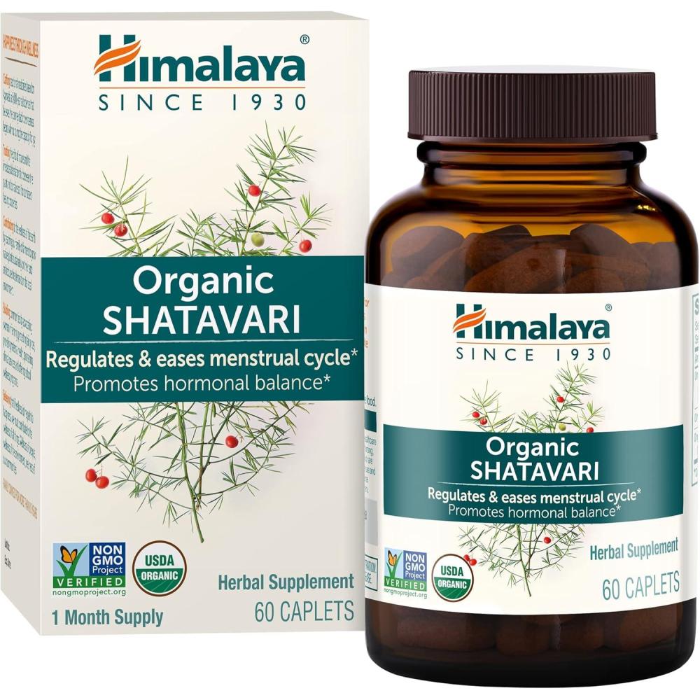 image:imageHimalaya Organic Shatavari Promotes Hormone Balance for Women and Menstrual Cramp Relief USDA Organic Vegan Gluten Free 1300 mg 60 Caplets60 Count Pack of 1