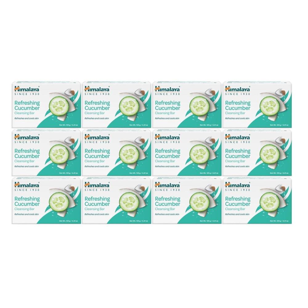image:imageHimalaya Refreshing Cucumber Cleansing Bar Face and Body Soap for Soft Skin 441 oz 12 PackCucumber