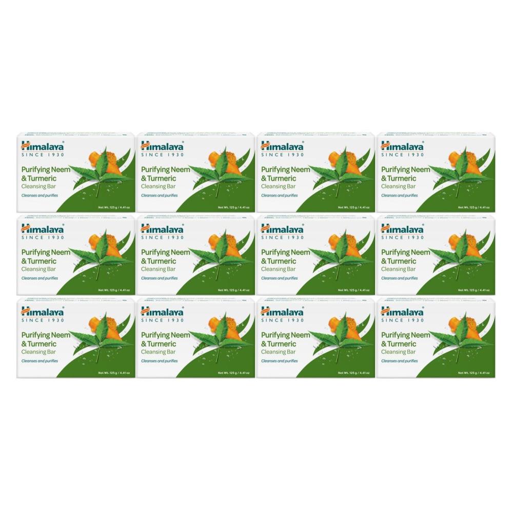 image:imageHimalaya Refreshing Cucumber Cleansing Bar Face and Body Soap for Soft Skin 441 oz 12 PackNeem Tumeric