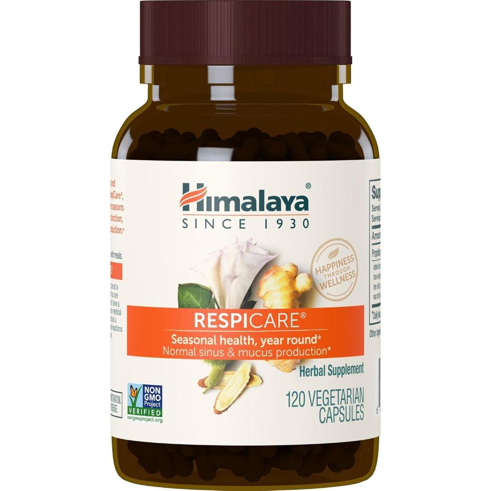 image:imageHimalaya RespiCare for Healthy Breathing and Sinus Support 570mg 120 Capsules 1 Month Supply