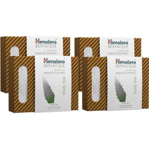 Himalaya Botanique Purifying Neem & Turmeric Body Bar for a Total Body Deep Cleaning, 4.41 oz, 4 Pack(1.03 Ounce (Pack of 4))