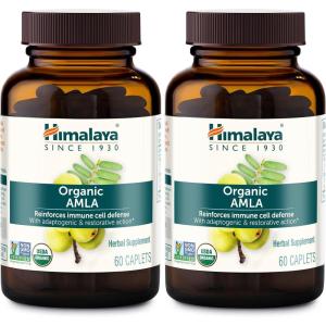 Himalaya Organic Amla – Herbal Immune Support Supplement with Adaptogen and Antioxidant – USDA Organic, Vegan, Non-GMO, Gluten Free, 600 mg, 60 Caplets(60 Count (Pack of 2))