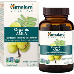 Himalaya Organic Amla – Herbal Immune Support Supplement with Adaptogen and Antioxidant – USDA Organic, Vegan, Non-GMO, Gluten Free, 600 mg, 60 Caplets(60 Count (Pack of 1))