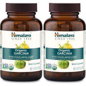 Himalaya Organic Garcinia Cambogia Herbal Supplement, Appetite Support, Lipid Metabolism, Weight Support, USDA Organic, Non-GMO, Vegan, 600 mg, 120 Plant-Based Caplets(60 Count (Pack of 2))