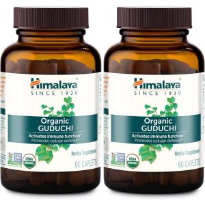 Himalaya Organic Guduchi – Herbal Active Immune Support Supplement with Antioxidant Support for Cellular Defense – Vegan, Non-GMO, Gluten Free, 700 mg, 60 Caplets(60 Count (Pack of 2))
