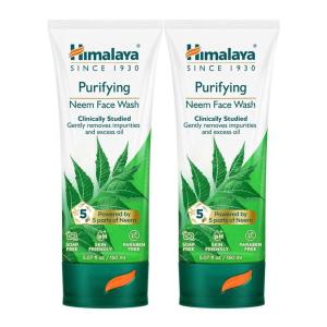 Himalaya Purifying Neem Face Wash, Normal to Oily Skin with Turmeric, Vegan, Soap Free, Paraben Free, Dermatologically Tested, SLS/SLES Free, 5.07 Fl Oz., 150 mL, 2 Pack(5.07 Ounce (Pack of 2))