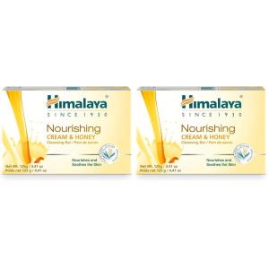Himalaya Refreshing Cucumber Cleansing Bar, Face and Body Soap for Soft Skin, 4.41 oz, 12 Pack(Cream & Honey)