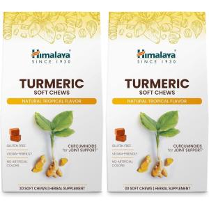 Himalaya Turmeric Chews with Curcumin for Healthy Joint Support, and Optimum Flexibility & Mobility, 300 mg of Extracts per Serving, 30 Soft Chews, 15 Day Supply(30 Count (Pack of 2))