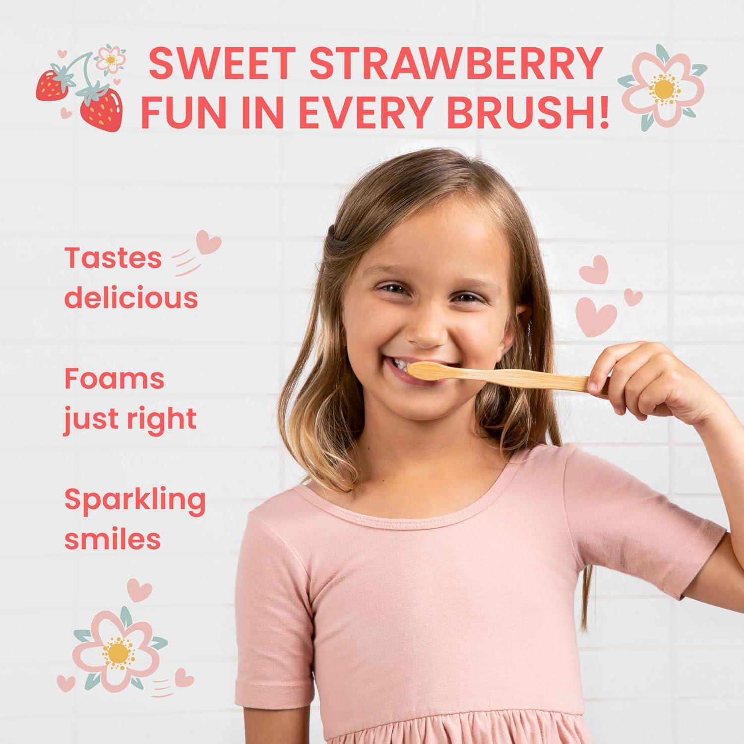 image:imageHimalaya Botanique Kids Fluoride Anticavity Toothpaste Strawberry Flavor Fluoride Toothpaste Helps Prevent Cavities Vegan SLS Free No Artificial Colors or Flavors Gluten Free 4 oz 113 g