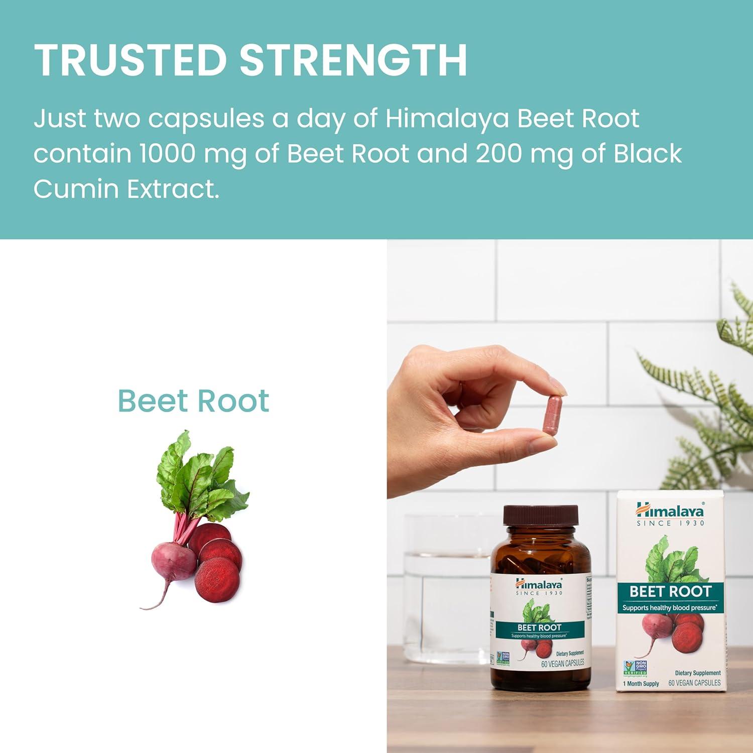 image:imageHimalaya Beet Root Herbal Supplement for Healthy Blood Pressure Support Vegan Gluten Free 500mg Beet Root amp 100 mg Black Cumin Extract 60 Capsules
