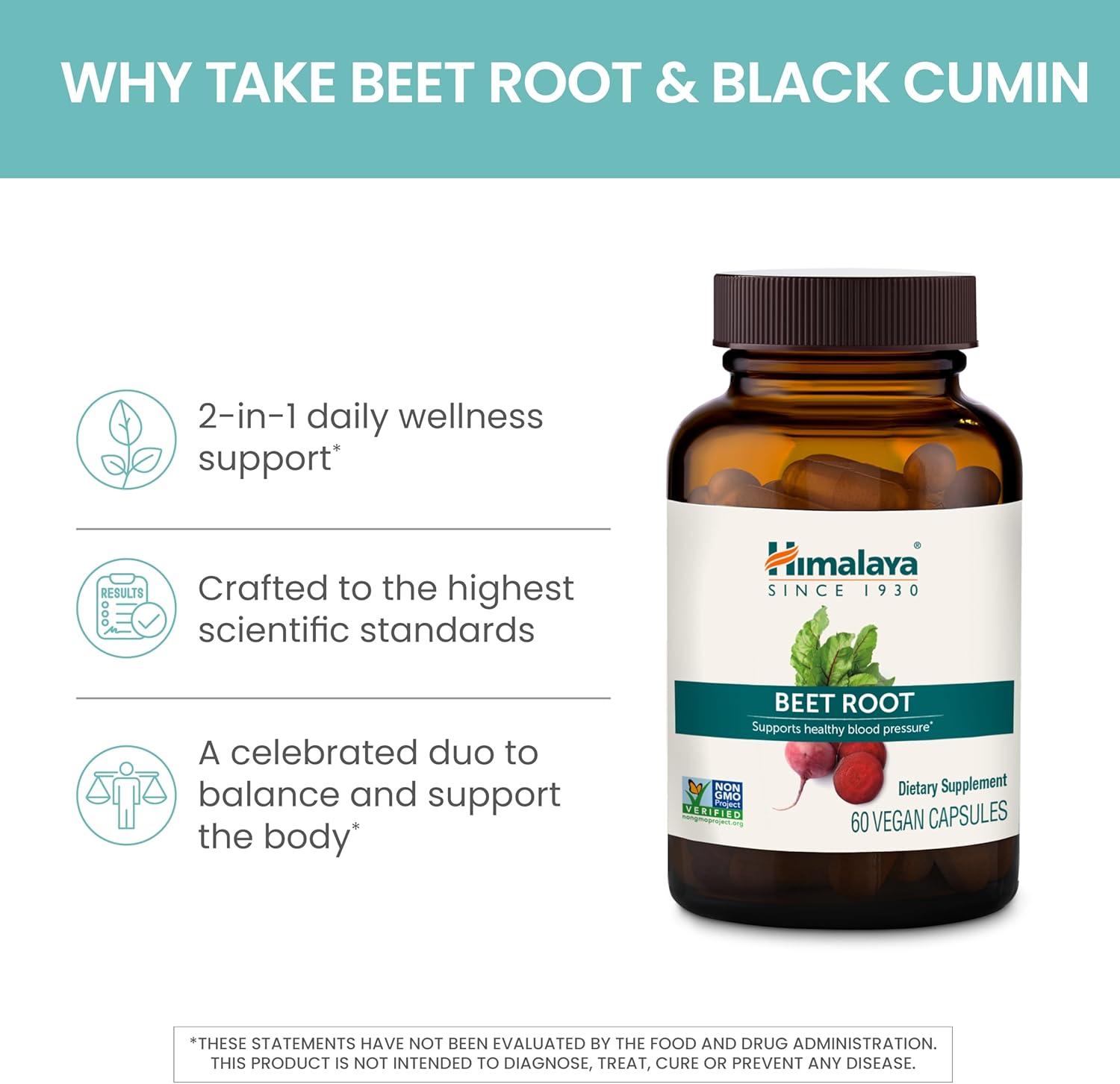 image:imageHimalaya Beet Root Herbal Supplement for Healthy Blood Pressure Support Vegan Gluten Free 500mg Beet Root amp 100 mg Black Cumin Extract 60 Capsules
