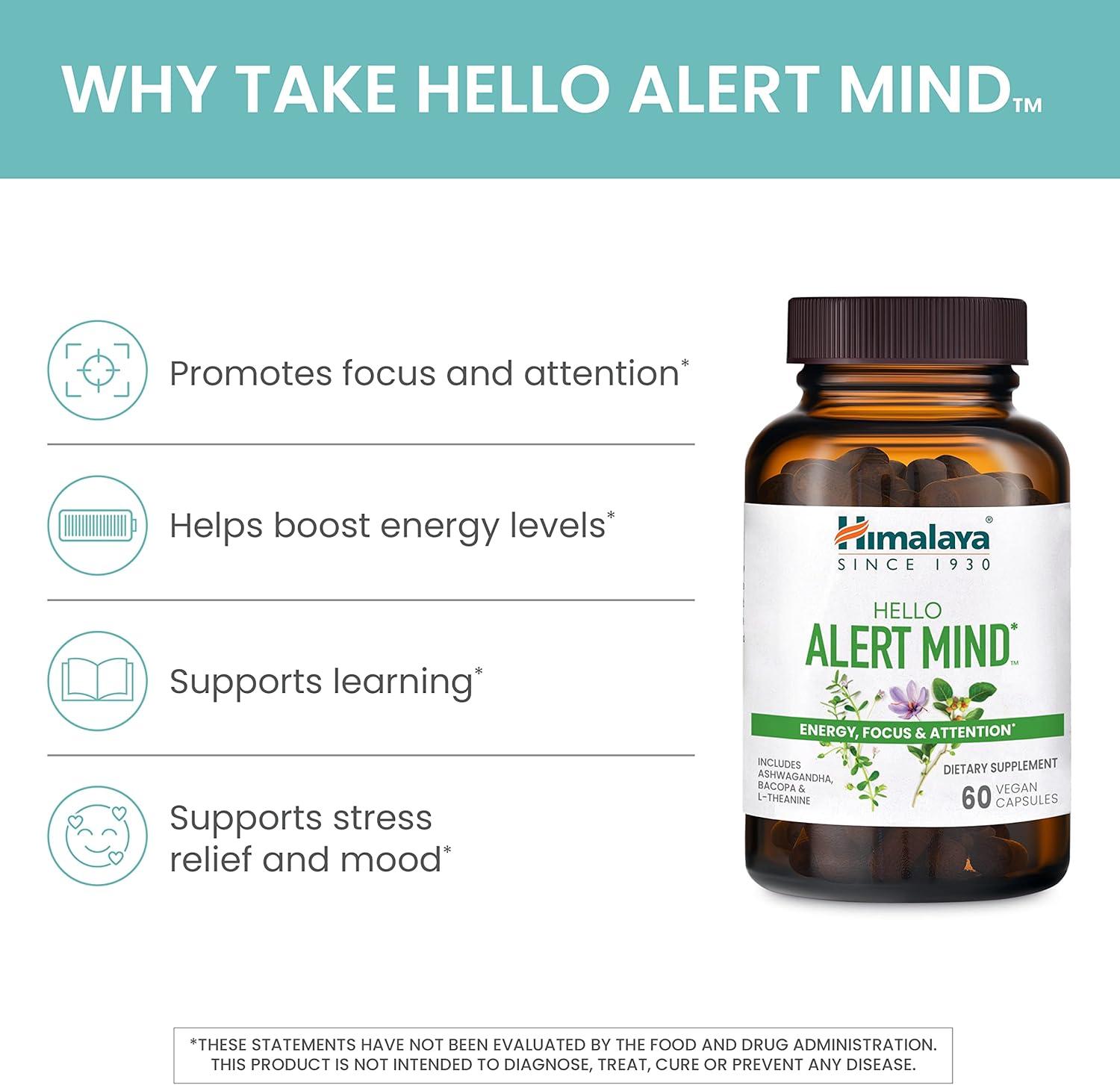 image:imageHimalaya Ashwagandha Immune with Vitamin C for Active Immune Support amp Hello Alert Mind for Energy Focus amp Attention 60 Capsules Each Bundle
